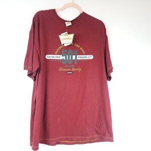 Levis Maroon/Red Short Slv Mens Tee "Nothing But The Best" Sz Large NWT